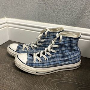 Blue Plaid Converse All Star Chuck Taylor High Tops
